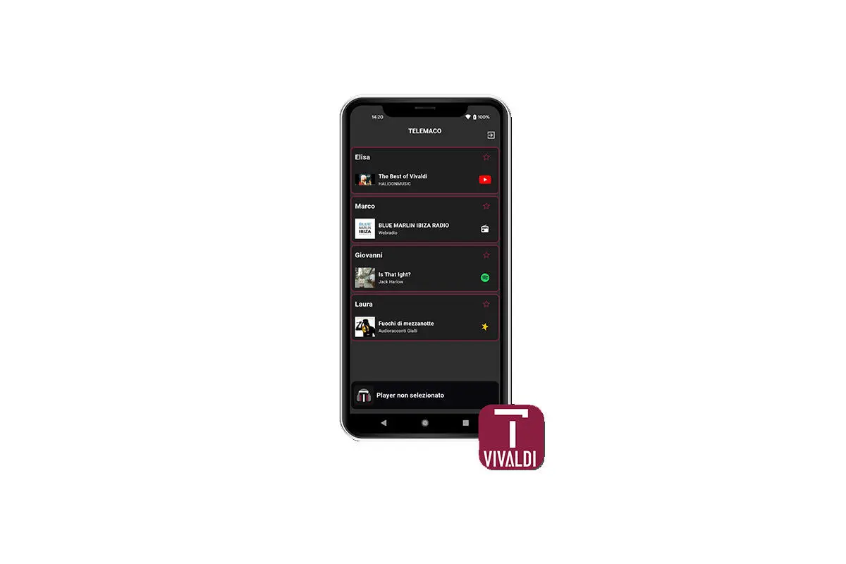 Vivaldi Telemaco mobile application