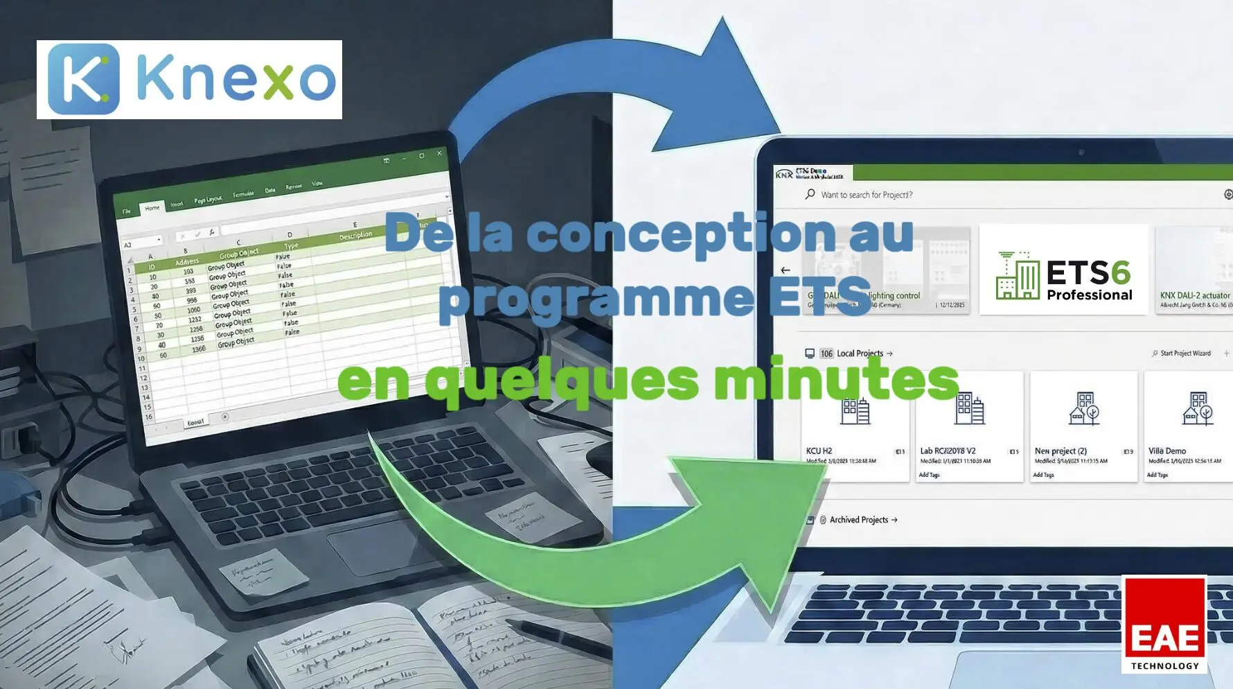 Knexo — Outil de programmation KNX : d'Excel à ETS Knexo : de la conception sur Excel au programme ETS KNX en quelques minutes