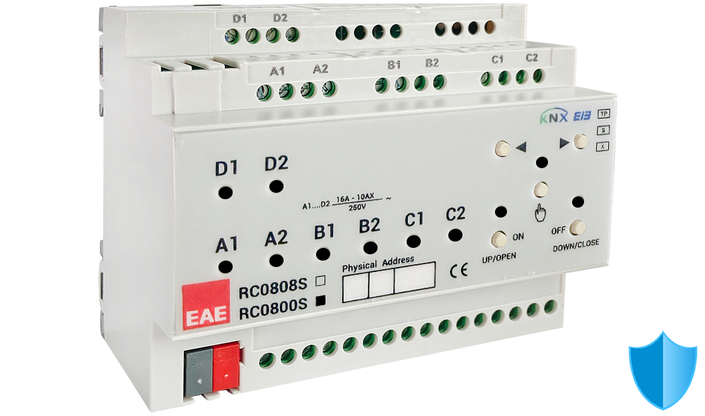 Actionneur KNX RCU0800S EAE 8 sorties 16 A rail DIN