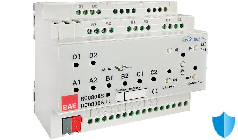 Actionneur KNX RCU0808S EAE 8 sorties 16 A 8 entrées rail DIN